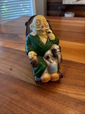 Vintage Old Man Rocking Chair Retirement Fund Piggy Bank